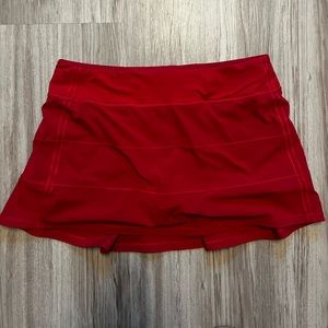 RED LULULEMON TENNIS SKIRT